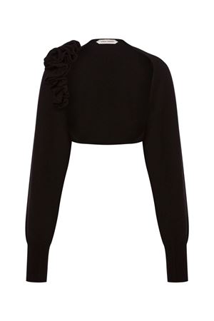 Bolero in lana merino, seta e cashmere nero ALBERTA FERRETTI | A092466010555